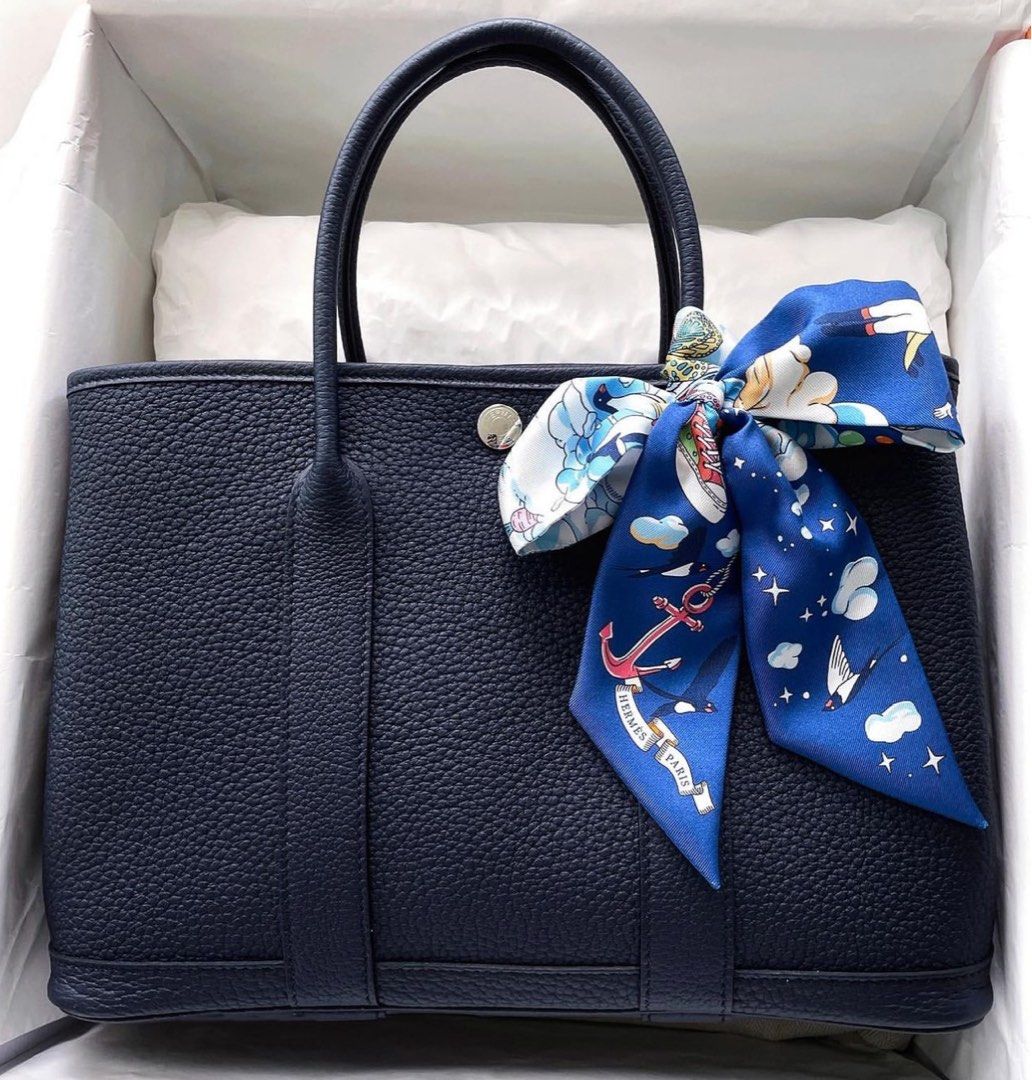Authentic Almost New Hermes Garden Party Size 30 Negonda Calf Skin Leather,  Luxury, Bags & Wallets on Carousell