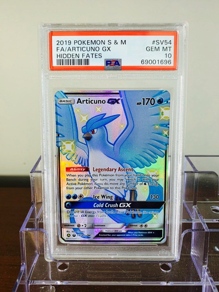 SLAB] 2019 Pokemon Sun and Moon Hidden Fates Shiny Articuno GX PSA 9,  Hobbies & Toys, Toys & Games on Carousell