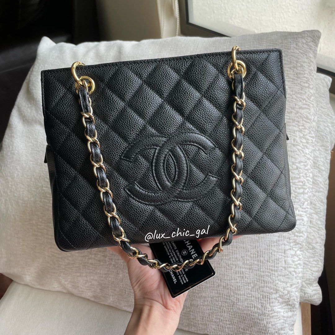 **RESERVED**AUTHENTIC CHANEL Caviar PTT Petite Timeless Tote Bag 24k Gold  Hardware ❤️