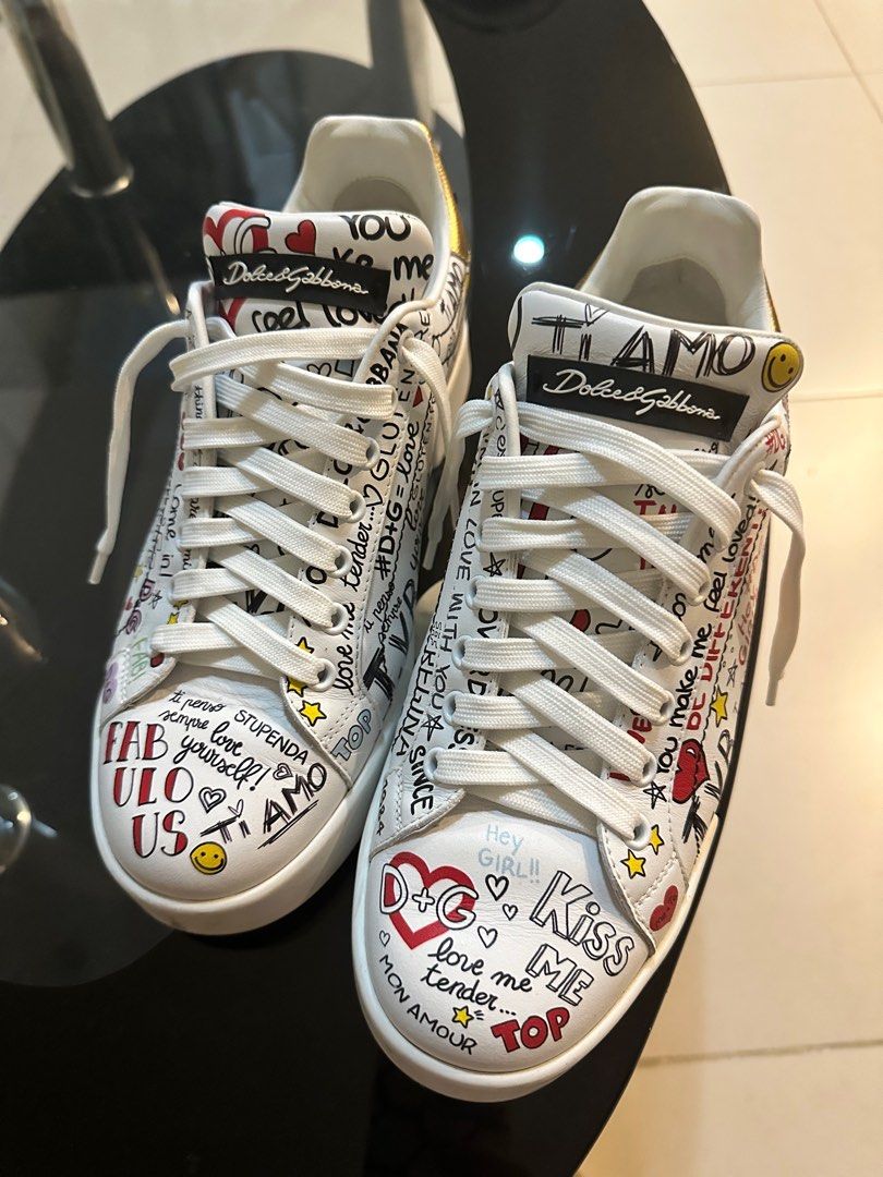 Authentic Dolce and Gabbana Graffiti Shoes Size 39.5