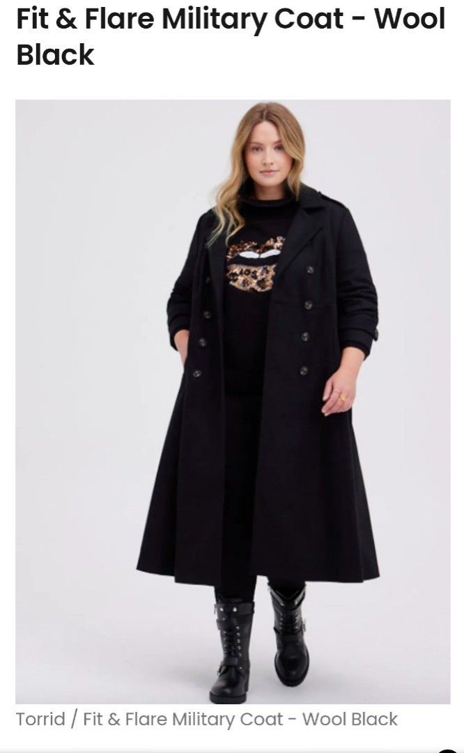 Torrid fit and flare coat best sale