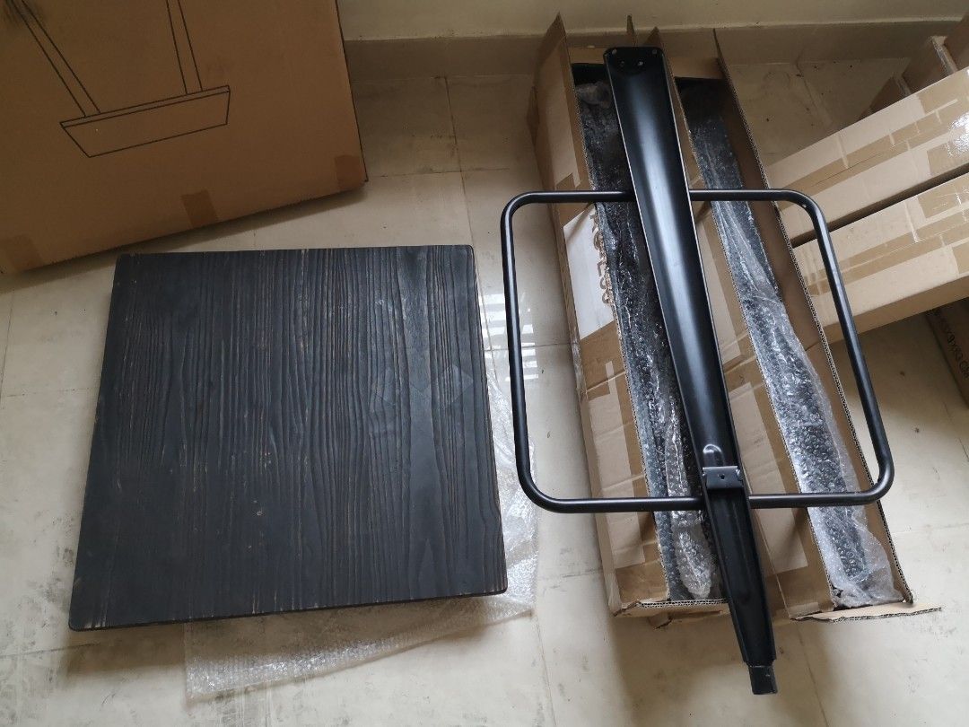 Bar table (Category: Tables & Sets) located in Kuala Lumpur. Submitted by ysf4999 (Listing ID 1246050221, Image 3). Description: Solid wood table top. 60 x 60 x 106 cm. Easy self assemble. Can arrange delivery within Klang Valley. Rm 2.00 /km starting point The Mines shopping mall..