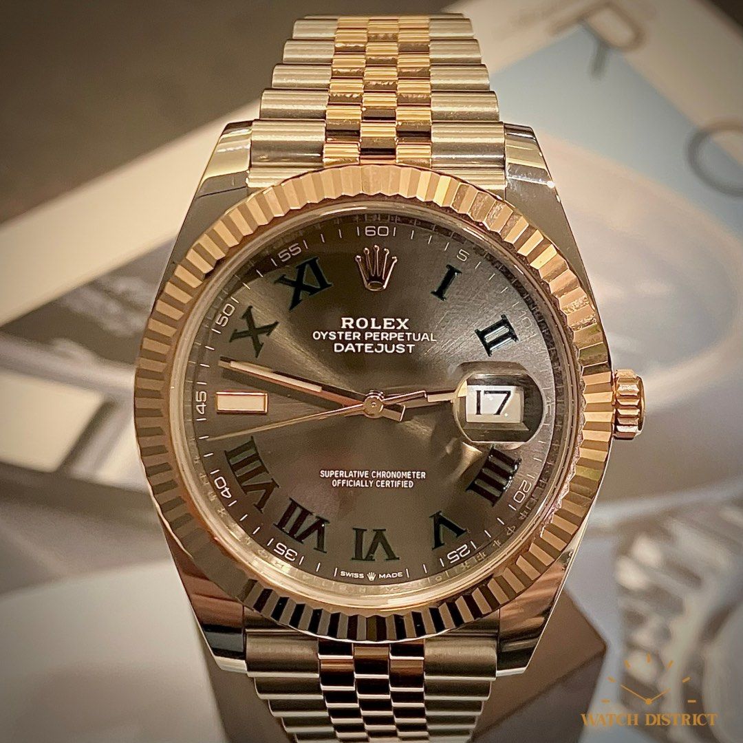 BEST 2021 41mm Rolex Wimbledon OP Datejust Rose Gold FULL SET