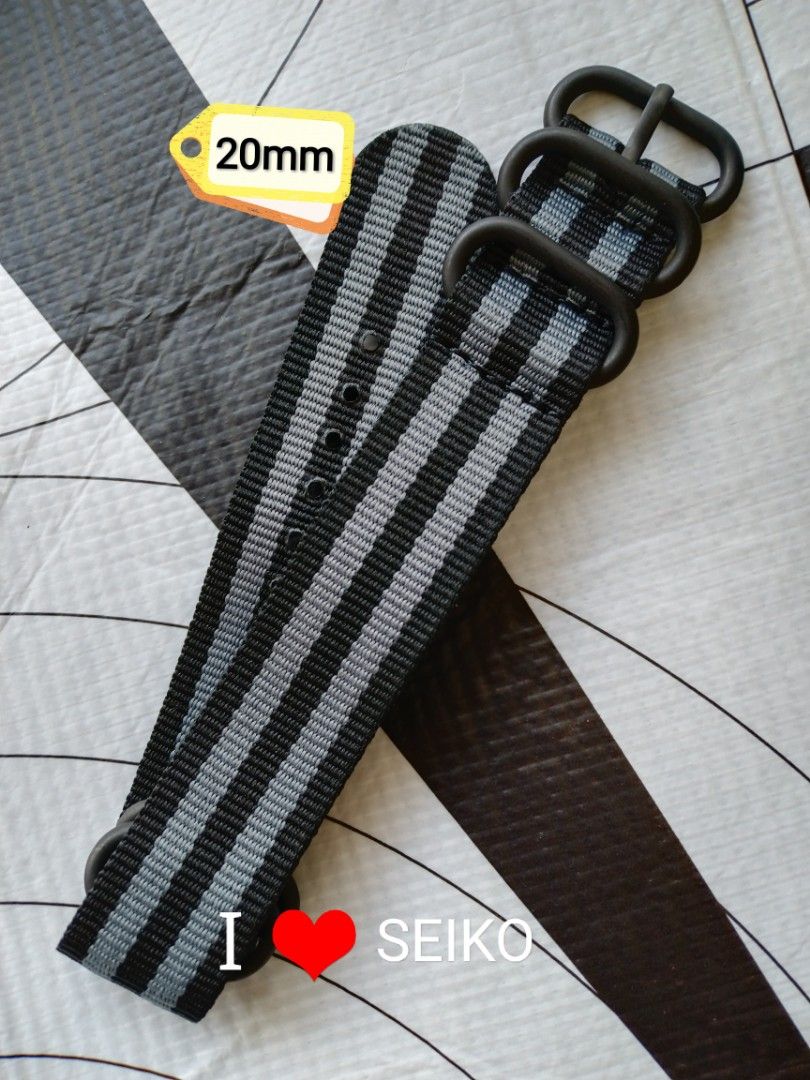BLACK PVD BOND ZULUS 20mm NICE NYLON WATCH STRAPS Men s
