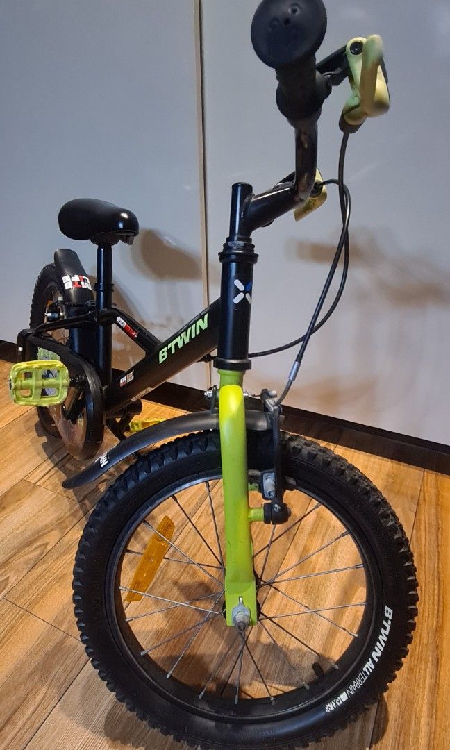 Boys Kids Bike Btwin 16 inch Dark Hero 500 4-6 years - Black, Sports ...