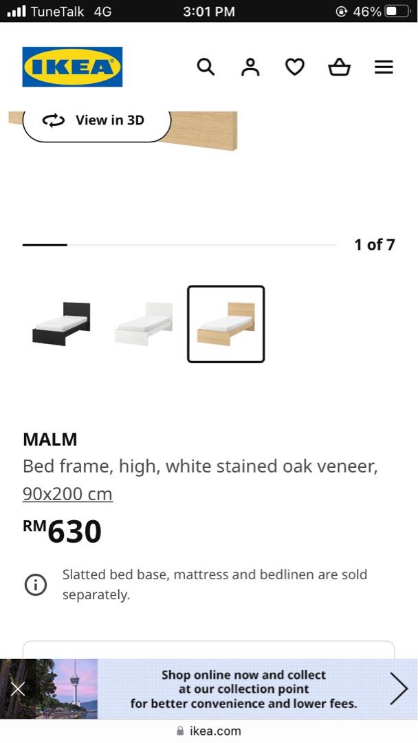 IKEA Malm Bed Tilam single Furniture Home Living Furniture