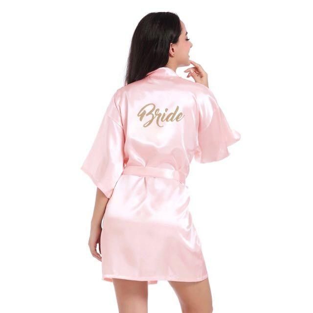 Pink bride robe on sale