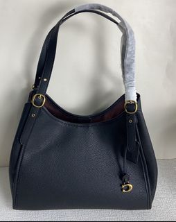 C4824 Lori Shoulder Bag presbyopic caramel color one-shoulder handbag fish mouth tote bag, middle zipper compartment large capacity, casual and versatile handbag shoulder bag women's bag