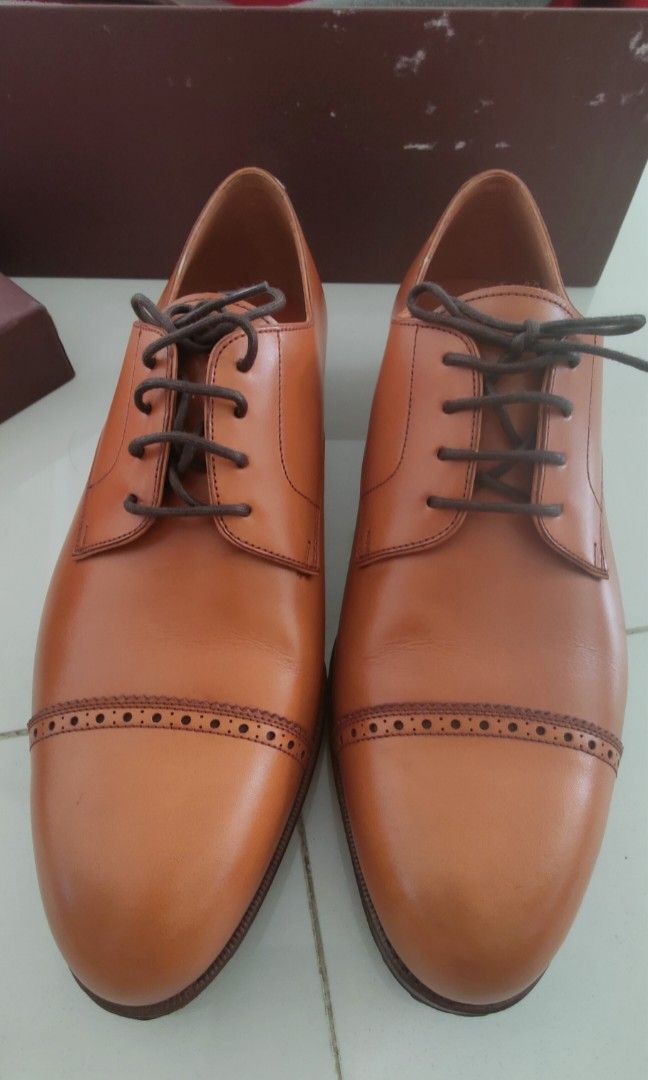 Carmina UK size 6.5 forest last brown captoe oxford dress shoes in calf leather