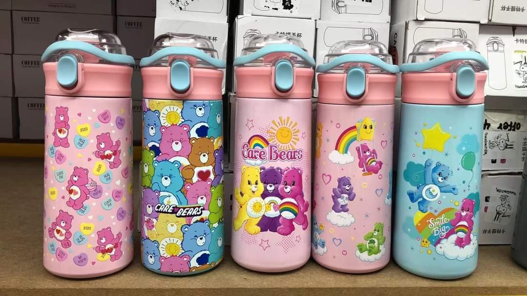 400ML Unicorn Water Bottle Cute Cartoon Portable Plastic Water Cup with Silicone Handle