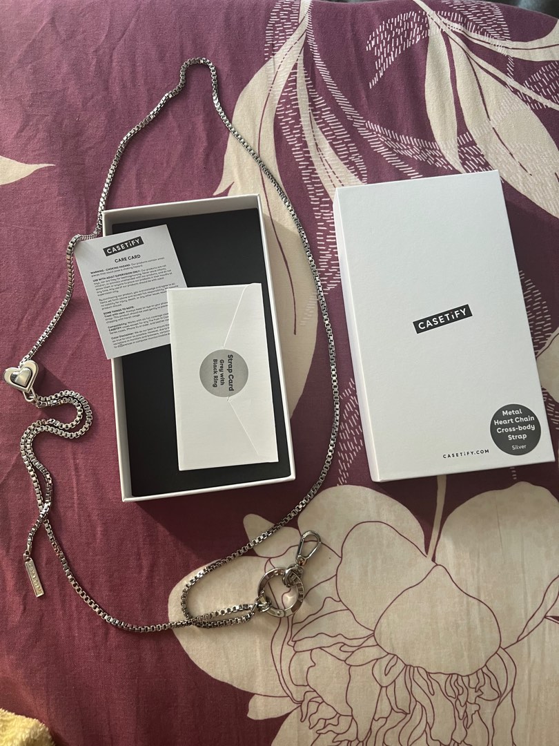 Casetify Metal Heart Crossbody Strap Glossy Silver, Mobile Phones