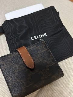 CELINE MEN WALLET (Flap Origami Wallet In Triomphe Canvas And Lamb