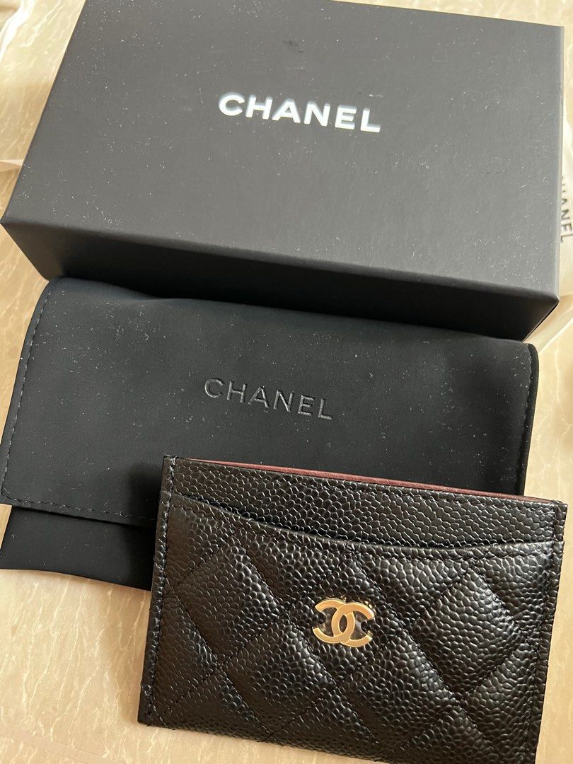 Chanel 2022 Vanity Phone Holder with Chain Black Caviar Leather 22B AP2084  Y33352