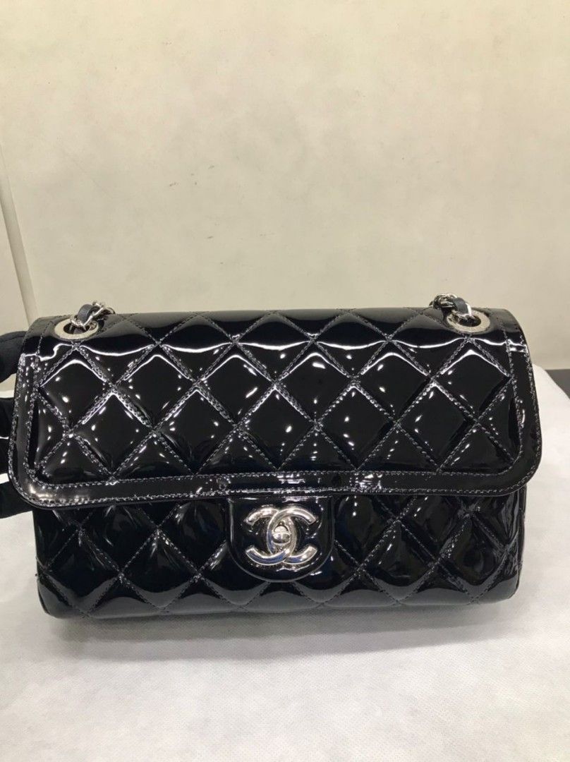 Chanel Coco Shine Flap Bag Quilted Patent Medium