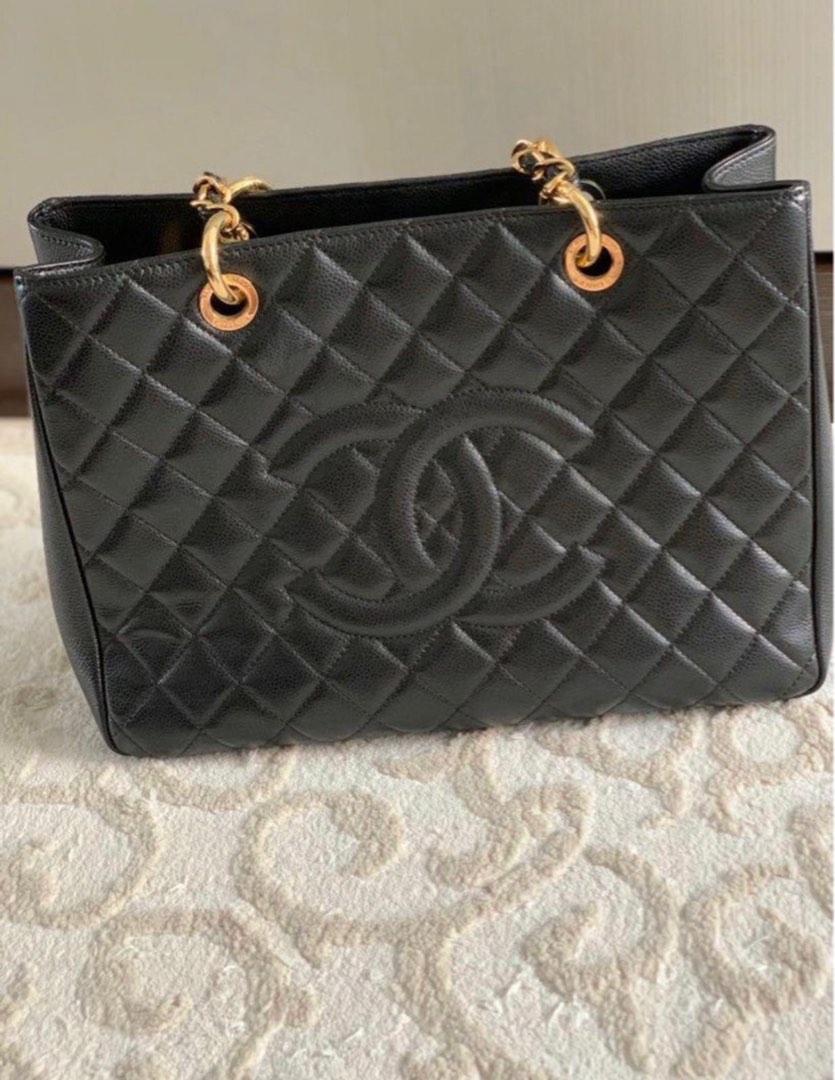 Chanel GST grand shopping tote bag Black, Luxury, Bags & Wallets on