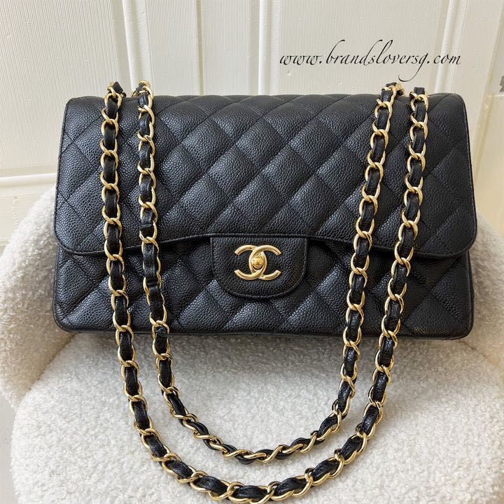Chanel Jumbo Classic Flap DF in Black Caviar and GHW, Luxury, Bags