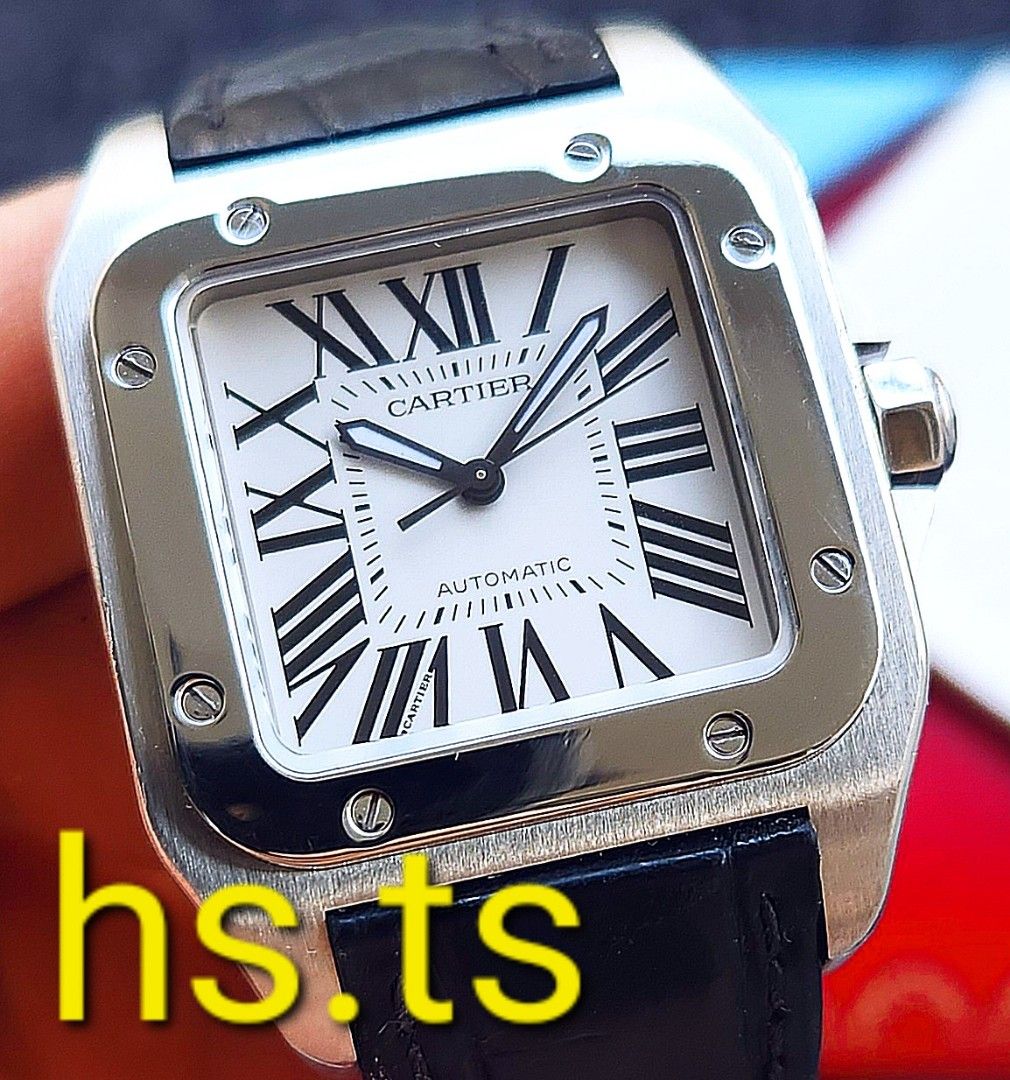 Cheapest Cartier Santos 100 Tank Medium Steel White Automatic Dress Watch W20106X8