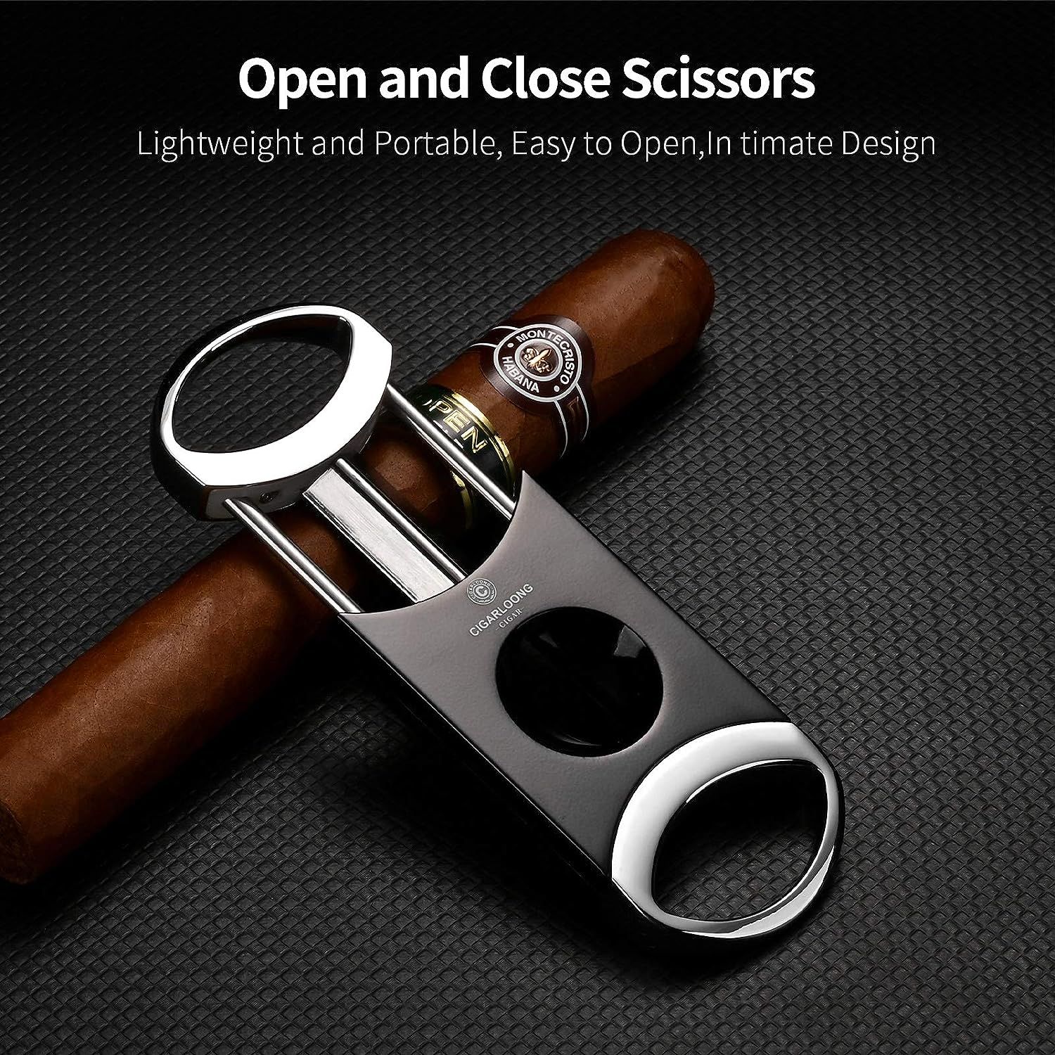 CIGARLOONG Cigar Cutter VCut Stainless Steel Gloss Cigar Guillotine