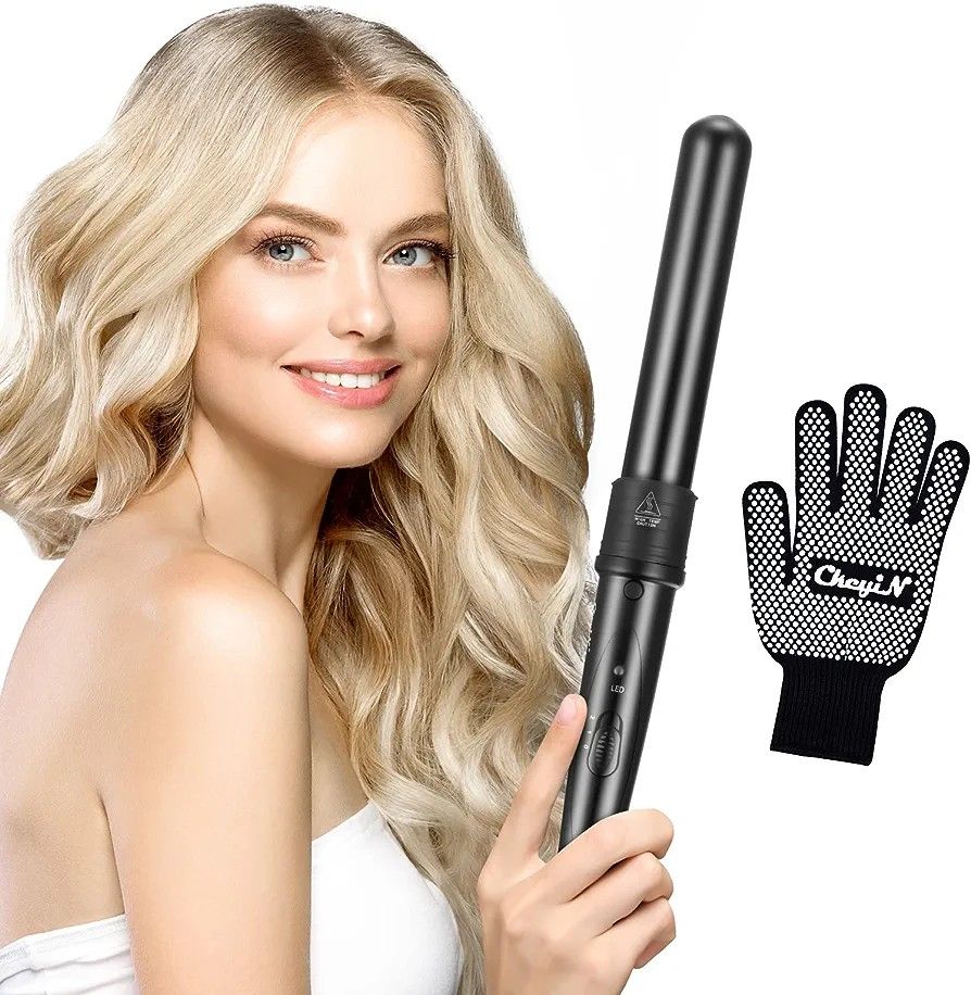 CkeyiN 32mm Curling Wand Professional Ceramic Barrel Hair Curler