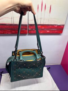 Selena gomez leather crystal deals embellished bond bag satchel