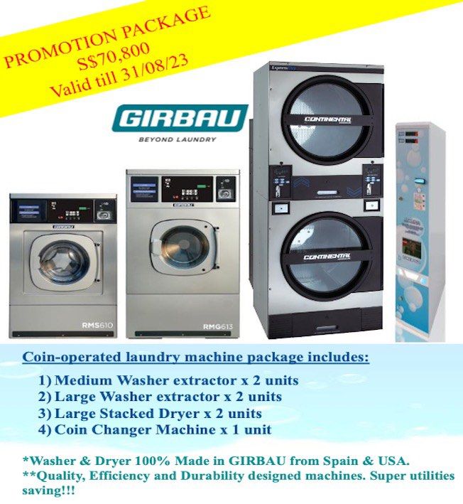 Coinoperated Laundromat, laundry washing machine washer dryer, TV