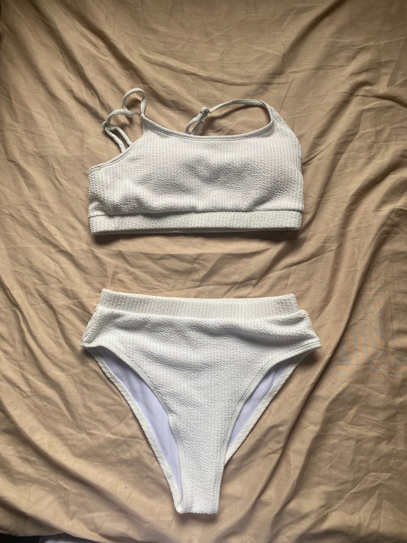common thread highwaisted white bikini, Women's Fashion, Swimwear