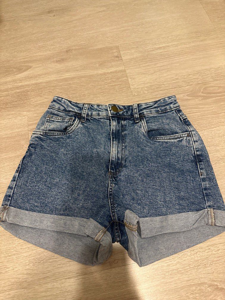 Cotton on black denim shorts (FF) main image 1