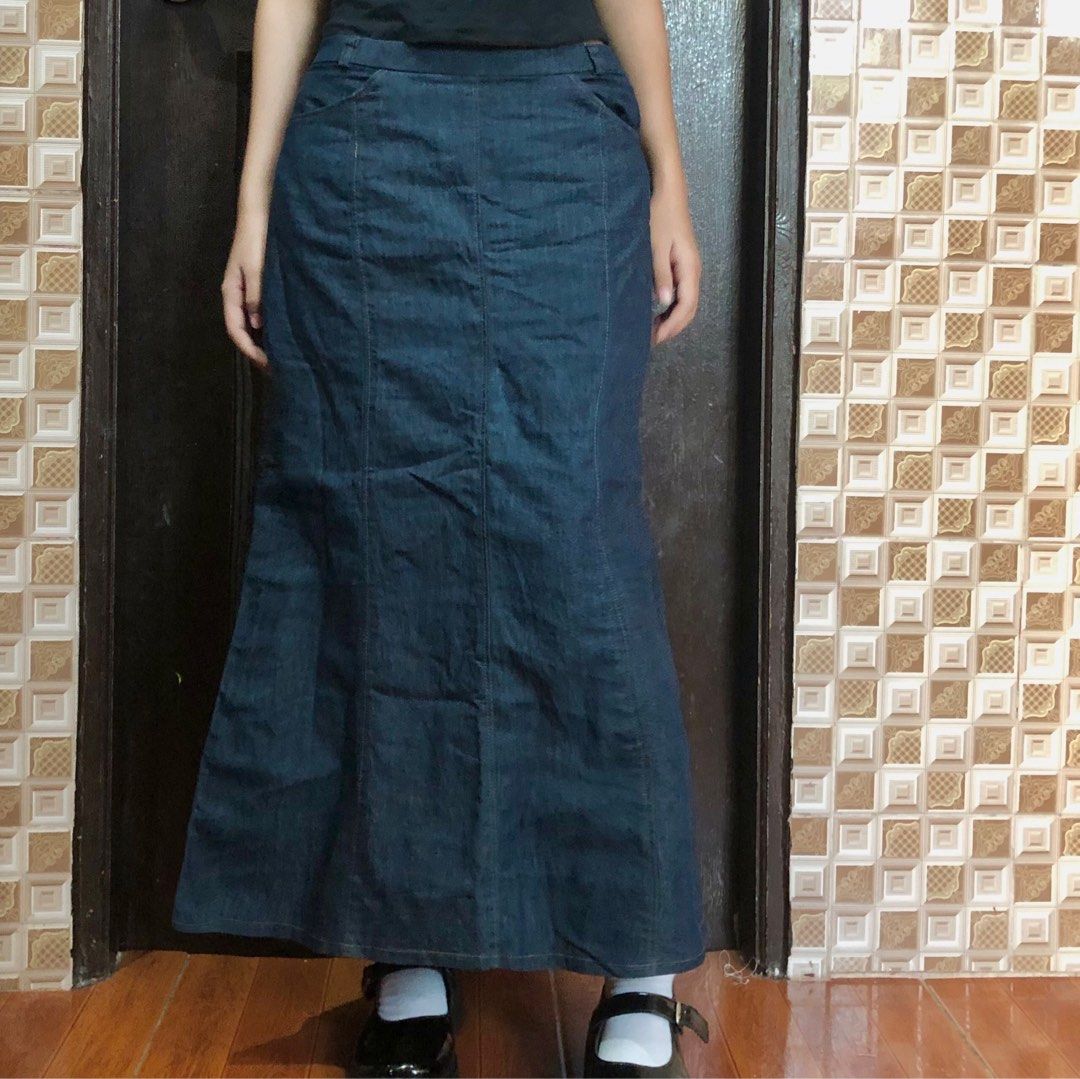90s denim skirt grunge hot sale