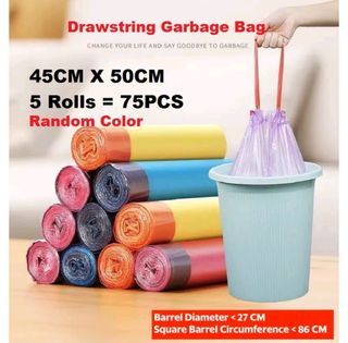 75pcs 4 Gallon Bathroom Small Trash Bags, 5 Rolls/pack, Disposable Thin Garbage  Bags, For Kitchen, Bathroom, Office, Restaurant Cleaning (pink)