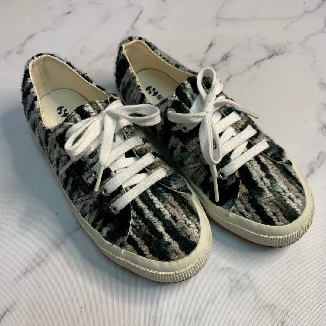 Yarn top print sneakers