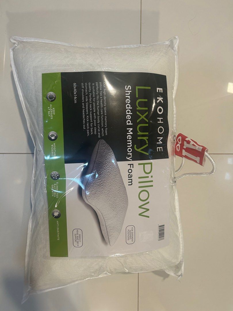 Ekohome shredded memory foam Luxury Pillow, Furniture & Home Living