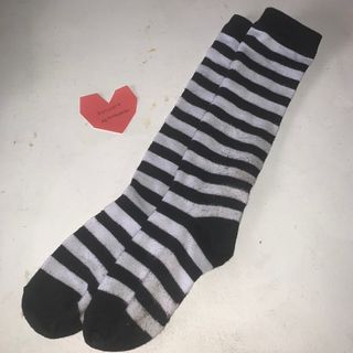 Emo Scene Alt Nu goth Black & White Striped Socks