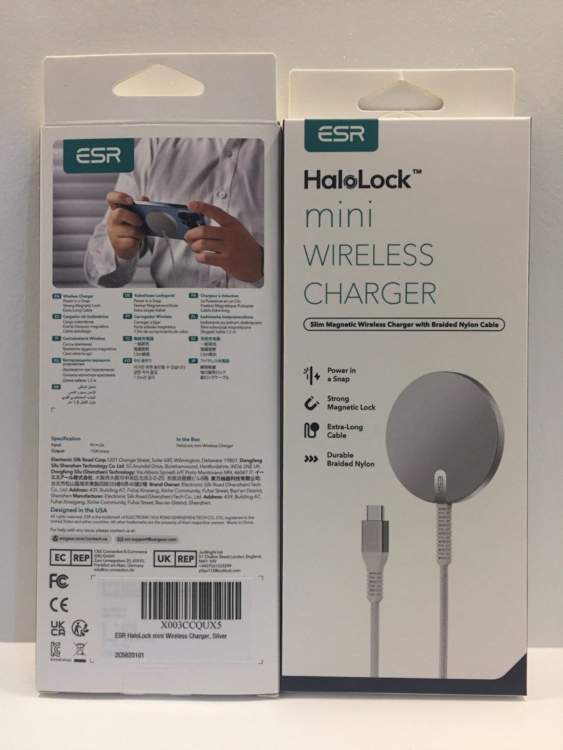 ESR HaloLock Mini Wireless Charger (Category: Chargers & Cables) located in Pasig City. Submitted by techpartnerph (Listing ID 1246170372, Image 1). Description: BELOW SRP SALE! ESR HaloLock Mini Wireless Charger ₱ 1,259.00 Original, Brand-new, and sealed 5 days store warranty and 1 year ESR warranty Cash on delivery (up to 2k)/ Bank transfer/ Gcash/ Credit Card We accept credit card payments with bank charges: - Straight (any Visa or MasterCard)