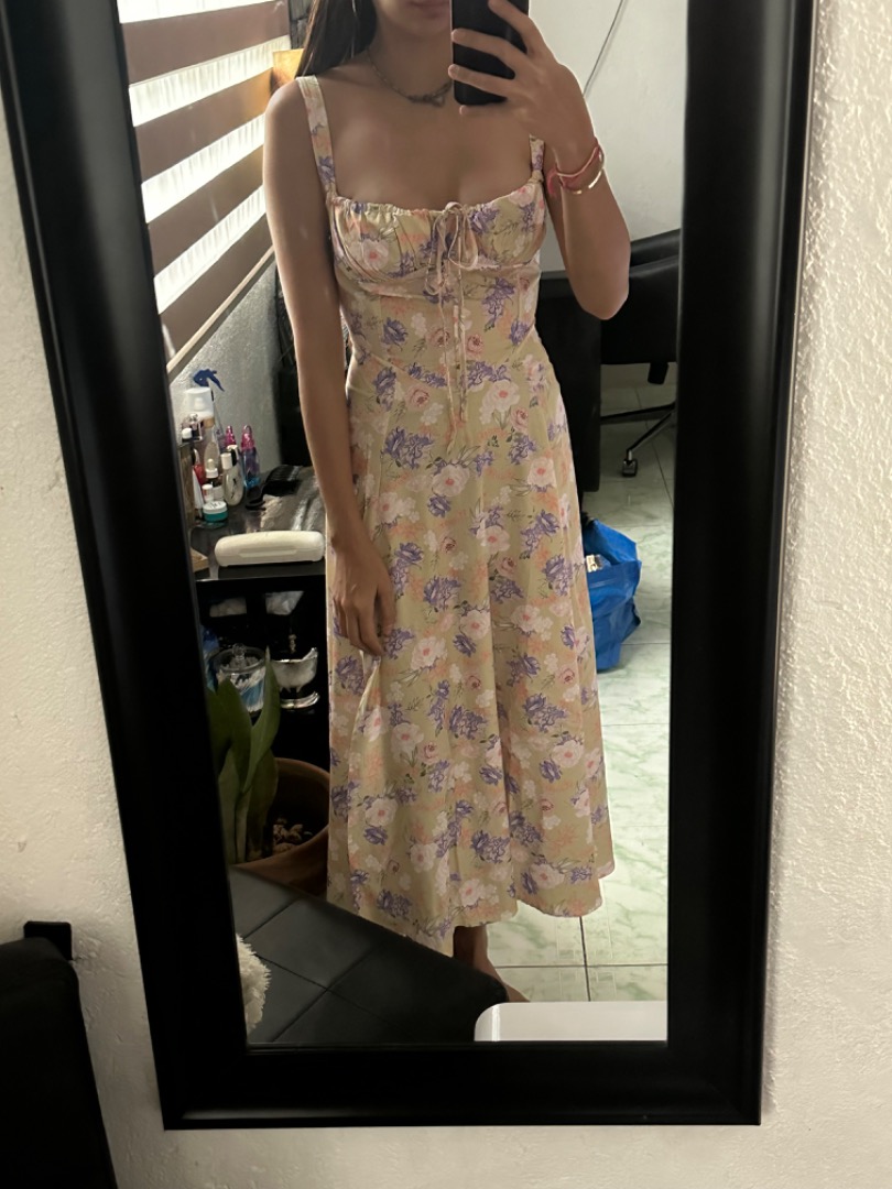 Flowy boho bustier maxi king dress on Carousell