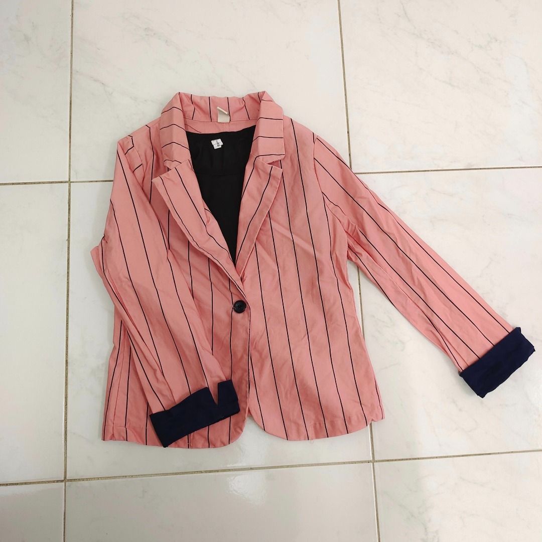 Pink blazer hotsell with black shirt