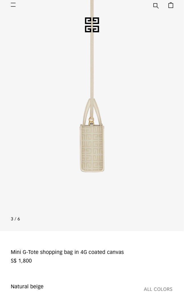 Givenchy Mini G Tote shopping bag in 4G coated canvas Natural Beige