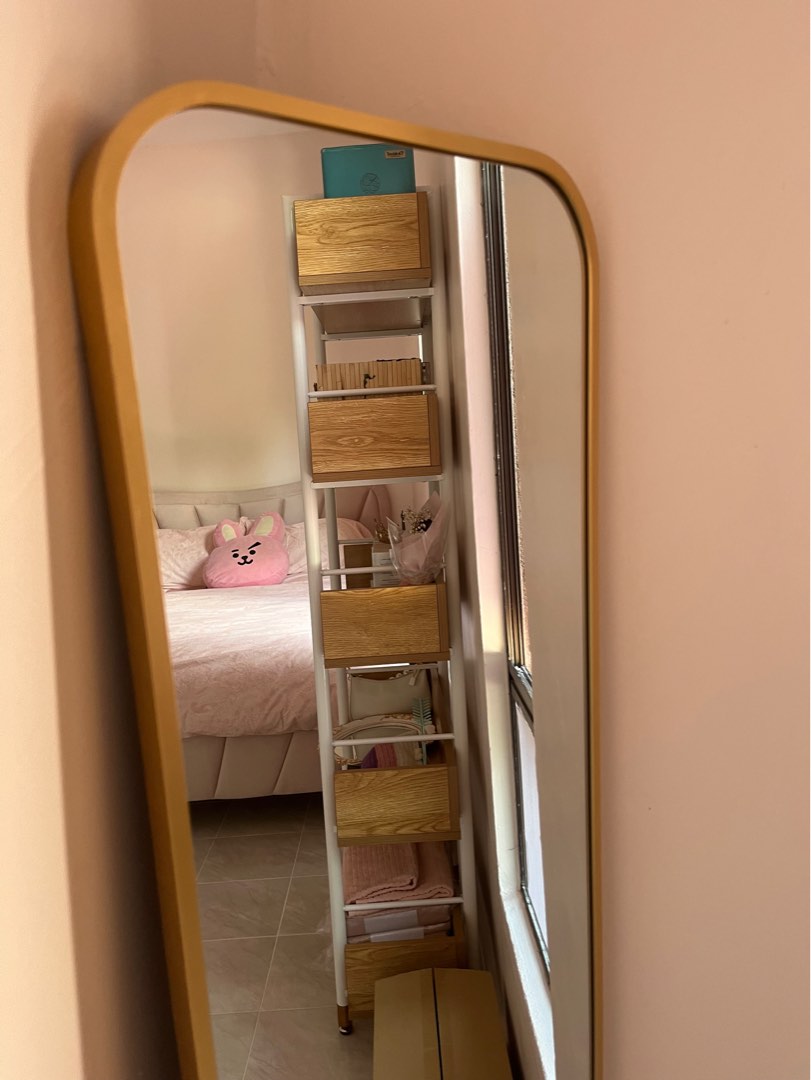Gold standing mirror (KAISON), Furniture & Home Living, Home Decor