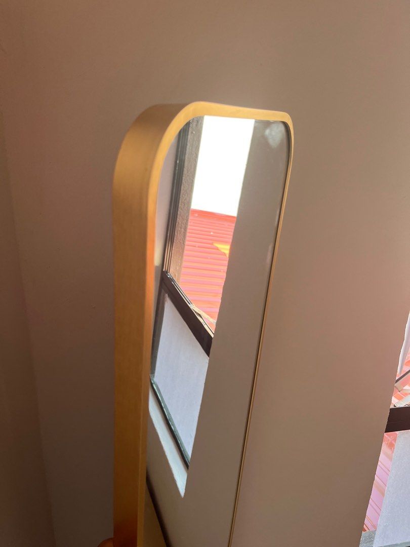 Gold standing mirror (KAISON), Furniture & Home Living, Home Decor, Mirrors on Carousell