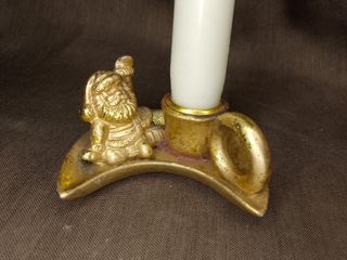 Golden Sanra Statue Handheld Candlestick Holder