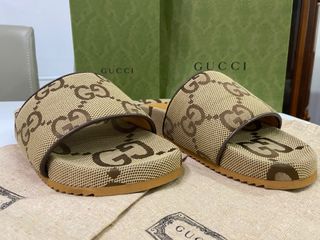 Gucci Mens GG Monogram Slide Sandal size 9 one time used