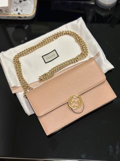 Gucci wallet on chain beige