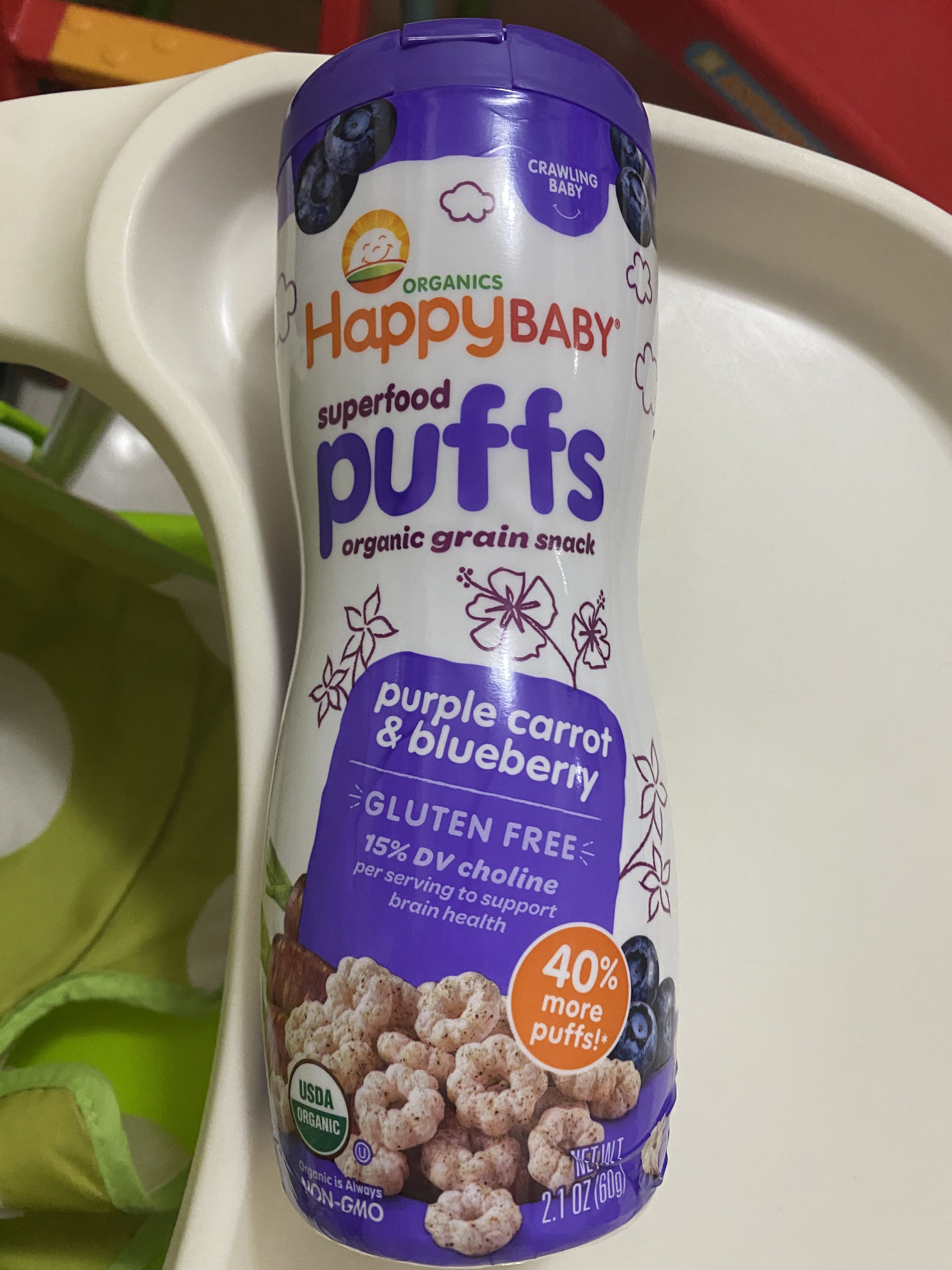 Happy baby puffs 零食, 兒童＆孕婦用品, 護理及餵哺, 護理及餵哺 加固 Carousell