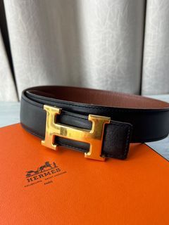 Hermes Gold/Blue Nuit Epsom Leather Constance H Reversible Buckle