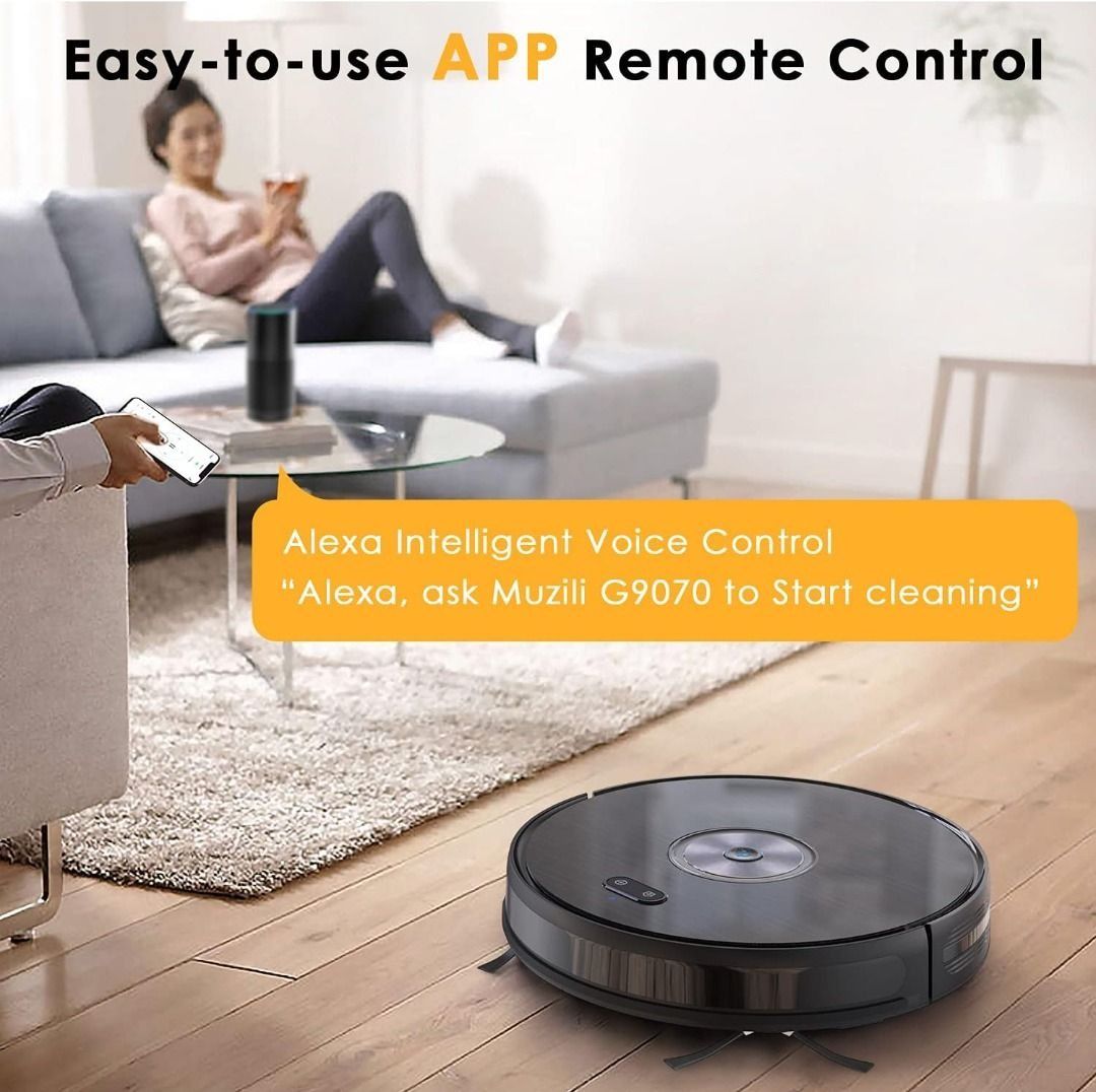 Hosome Robot Vacuum Cleaner with Mop Function 2200PA Vacuum Cleaner Robot WLAN App & Alexa
