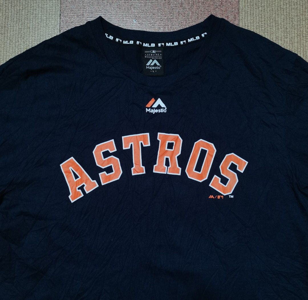 Houston Astros Mens Majestic Pullover Jersey Sz Small Preowned Blue