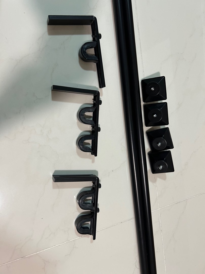 IKEA curtain set (black), Furniture & Home Living, Home Decor, Curtains