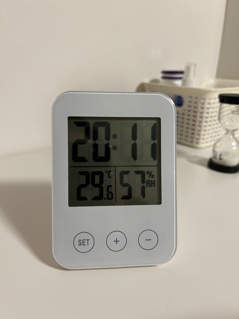 SLÅTTIS Clock with hygro-/thermometer, white - IKEA