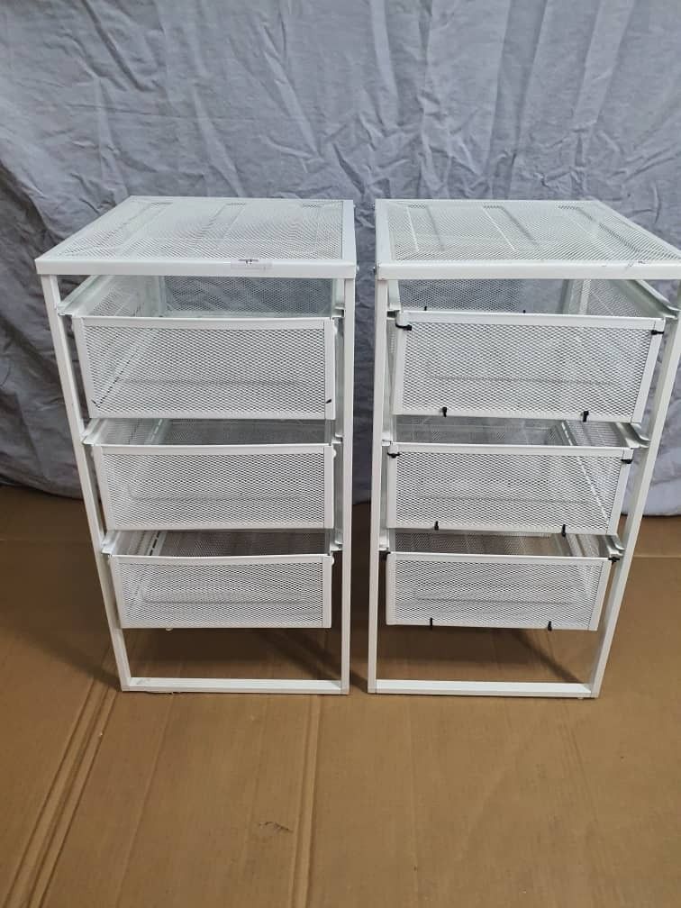 IKEA office table racks with drawers, Furniture & Home Living