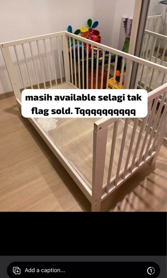 IKEA SNIGLAR white baby cot