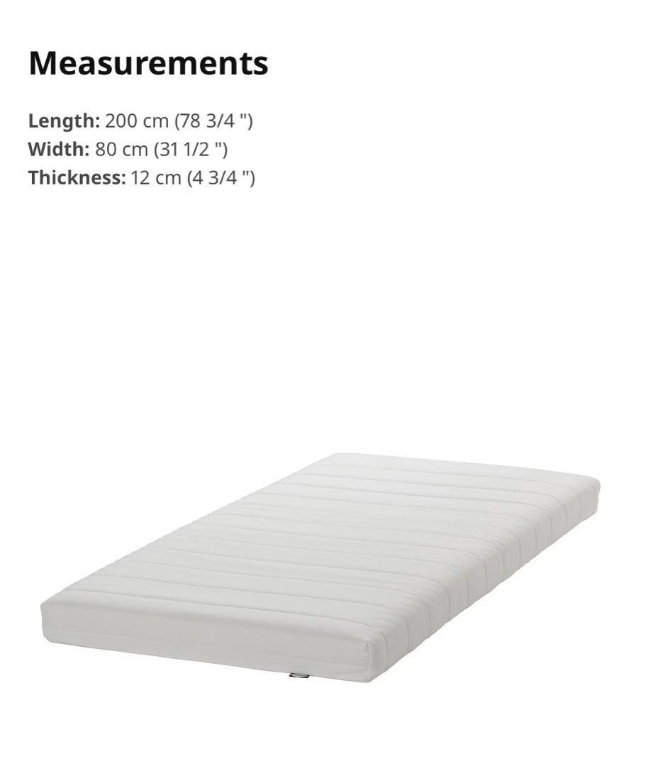IKEA ÅSVANG Foam Mattress, Furniture & Home Living, Furniture, Bed
